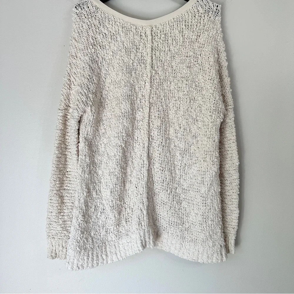 Free People Songbird Ivory knit Pullover Sweater Medium
